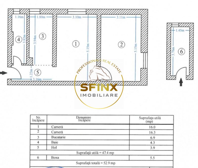 Doua camere semidecomandat complet renovat recent, investitie